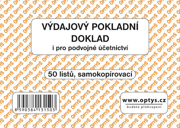 OP 1315 Výdajový pokladní doklad pro podvoj.účetnictví samopropisovací A6 50 listů