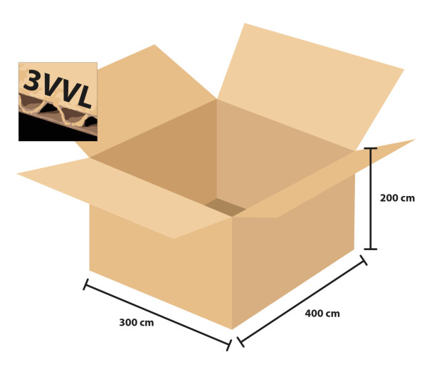 Krabice kartonová 3 vrstvá 400x300x200 mm