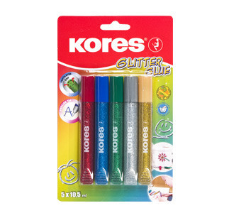 Kores Glitter Glue, 10,5 ml, lepidlo se třpytkami, 5 barev (75000)